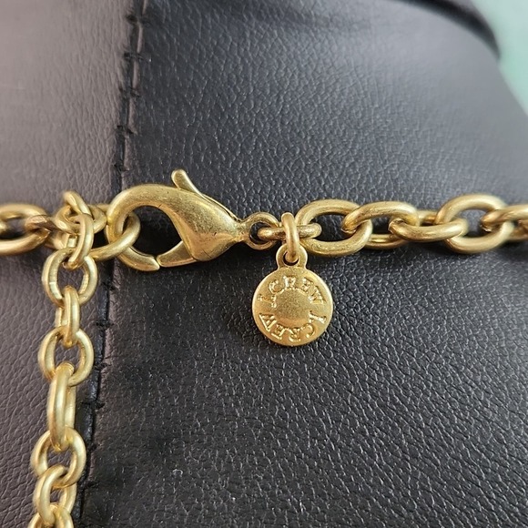 Signed J Crew Pastel AB Brulee Statement Necklace Gold-tone - Picture 4 of 5